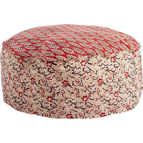 Poltrona Pouf "Lorient" per interno, con rivestimento in cotone da 65x65x25 cm (1/2)