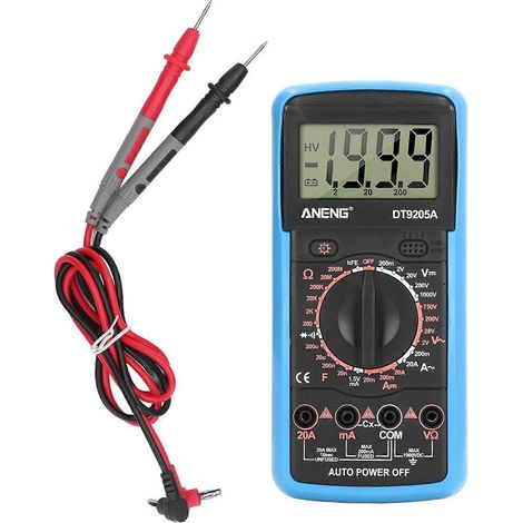 Intelligentes digitales Multimeter mit LCD-Anzeige, multifunktionales Stromkreismessgerät für den Haushalt, blau