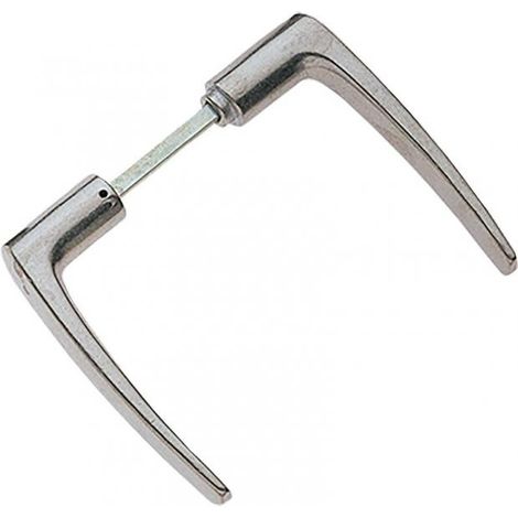 Sofoc – Béquille double chantier aluminium poli carré 6 mm – Pour portes extérieures – Accessoires inclus : goupille et carré (1/2)