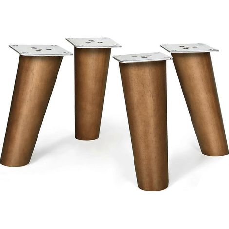 Pieds de canapé inclinés de 6 pouces, compatibles avec les coiffeuses, les armoires, les canapés-lits, les bancs, etc., couleur noyer, 6 pouces. (1/5)