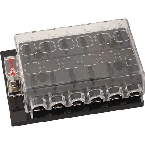 Boîtier étanche ATC/ATO pour fusibles à lames automobiles 12-36 V CC, adapté aux voitures, bateaux, camping-cars, remorques, camions, fourgonnettes, 12 voies (1/5)
