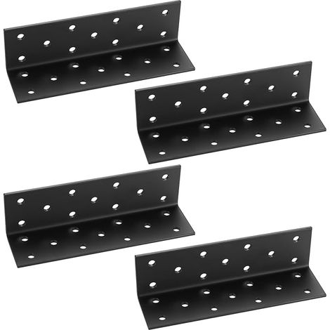 Angle Connector, Set of 4, 90 Degree Perforated Angle Bracket, Wood Reinforcement for Reinforcement, Repair, Tables, Cabinets, Furniture - 140 x 40 x 40 mm (1/5)