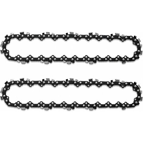 Lot de 2 chaînes de rechange 4501754 pour tronçonneuse sans fil GE-LC 18/25 Li Gel 18 Li, chaîne de rechange pour scie à perche sans fil WG323 WG322 20 V 25,4 cm (1/5)