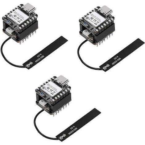 Kit de 3 unidades XIAO NRF52840 y Wio-SX1262 para Meshtastic, LoRa 862-930MHz, microcontrolador Bluetooth, antena integrada (1/5)