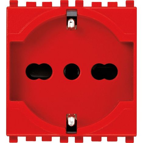 VIMAR - 19210.R Prise universelle 2P+T 16A, rouge