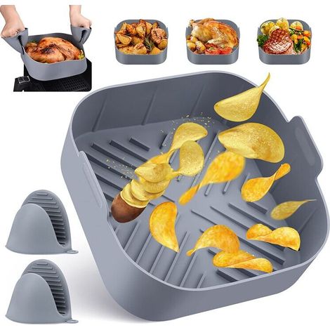 Moule pour friteuse à air, silicone, 20 cm, gris (1/3)
