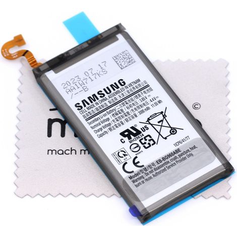 Batterie pour d'origine Samsung EB-BG960ABE pour Samsung Galaxy S9 (G960F) avec Chiffon de Nettoyage mungoo argenté