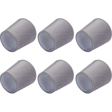 Lot de 6 abat-jour simples en tissu moderne pour lustre ou applique murale à vis E14 (1/5)