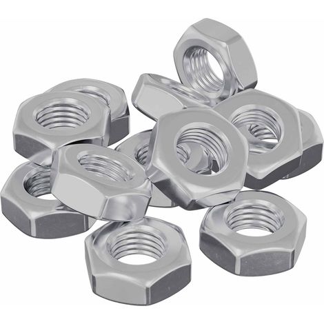 Tuerca Hexagonal 12 pcs Plateado m8 Metal vidaXL