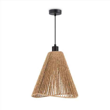 Paco Home LED Pendelleuchte Esszimmer Pendellampe Wohnzimmer Küche Papier Boho Style E27 Schwarz, Typ 3