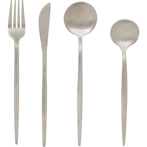 Atmosphera – Ménagère 24 pièces en argent – Dimensions L2,7 x p0,7 x H22,7 cm – Service de table élégant pour occasions spéciales - 7xH22 (1/5)