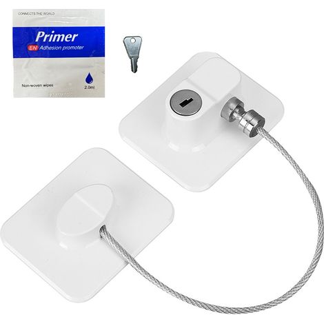 Serrure de sécurité pour fenêtre, réfrigérateur avec 2 clés pour lave-linge, armoire, fenêtre (2 pièces) (1/5)