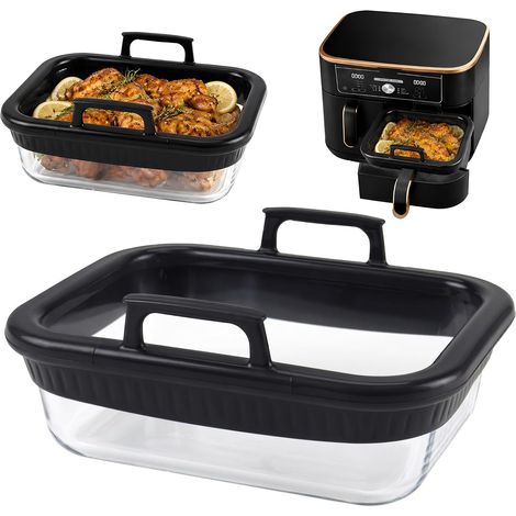 Plat à Gratin Airfryer avec Poignées en Silicone pour 400 500 (1/5)