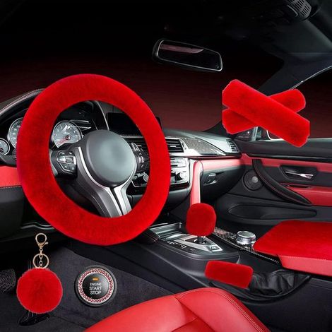 Set di coprivolante soffice per auto - 8 pezzi, caldo e morbido, 38 cm