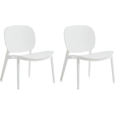 Set 2 Sedie 58x48,5x71 cm in Polipropilene Bianco (1/3)