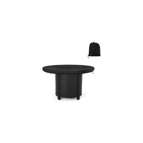 Housse de protection ronde pour plaque de feu, étanche, anti-UV 420D, pour plaque de cuisson et plaque de cuisson, noir (diamètre 100 cm)