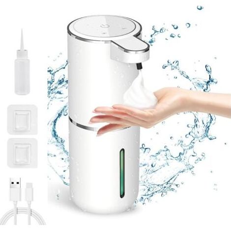 Distributeur automatique de savon liquide, 380 ml, avec chargement USB, étanche IPX5, pour cuisine et salle de bain (1/5)