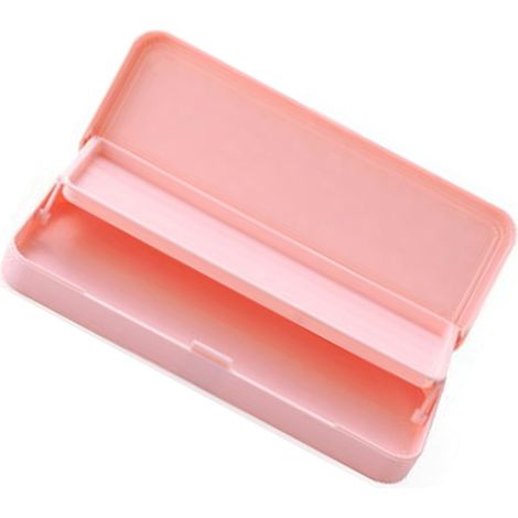 Boîte à papeterie double couche, grande capacité, couleur pure, étui de rangement pour crayons (1/5)