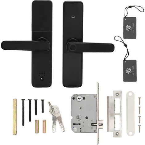Serrures intelligentes double cylindre sans clé avec empreinte digitale, code PIN, carte IC, clé mécanique et déverrouillage via application mobile. (1/5)