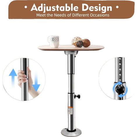 Pied de table réglable, hauteur maximale 72 cm, diamètre du tube extérieur 6 cm, diamètre de la base supérieure 17,4 cm, diamètre de la base inférieure 17,5 cm (1/5)