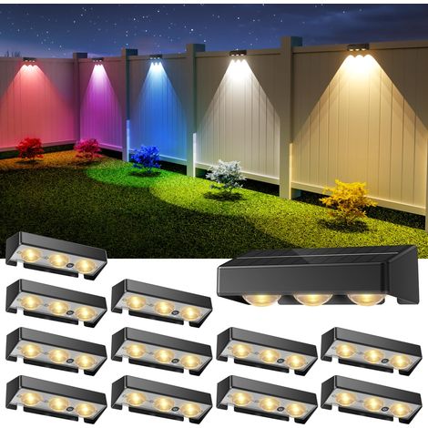 Set mit 12 Solarleuchten für Garten, Zaun, Balkon, Terrasse, Veranda