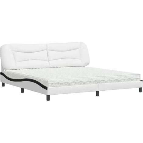 Maison Exclusive - Bett mit Matratze "Hvar" Weiß und Schwarz 200x (1/5)