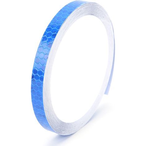 Bande adhésive réfléchissante à motif hexagonal étanche pour vélo, moto et autres vélos (bleue) (1/5)