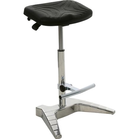 STIER XL Stehhilfe mit Fußstütze Sitzhöhe 700-880mm Belastbarkeit 150 kg softer PU-Sitz (1/4)