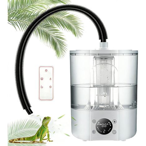 Humidificateur pour Reptiles, 4 L Grand Réservoir Brumisateur pour Terrariums avec Télécommande et 2m Tuyau, Diffuseur Ultra-silencieux pour Amphibiens, Reptiles et Plantes Aquatiques (1/5)