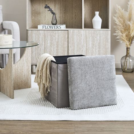 Coffre Pouf Pliable - Home Deco Factory - Emilia - Marron