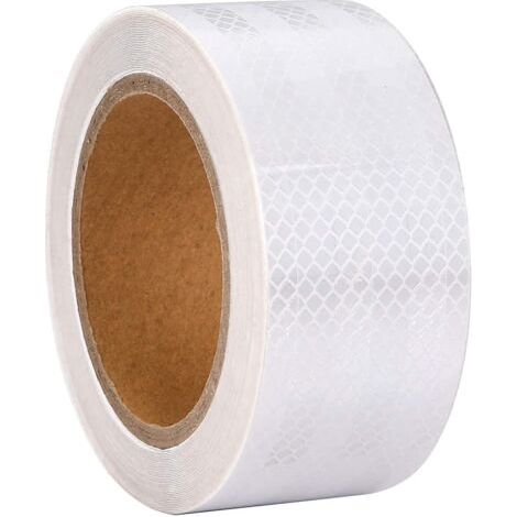 BUNTHAUS PA Ruban Réfléchissant Blanc 21m x 5cm Ruban Réflecteur Imperméable Ruban d'Avertissement Auto-adhésif Ruban de Sécurité-Bande d'Avertissement Visible pour Véhicules, Vélos, Extérieur, Voitur (1/4)
