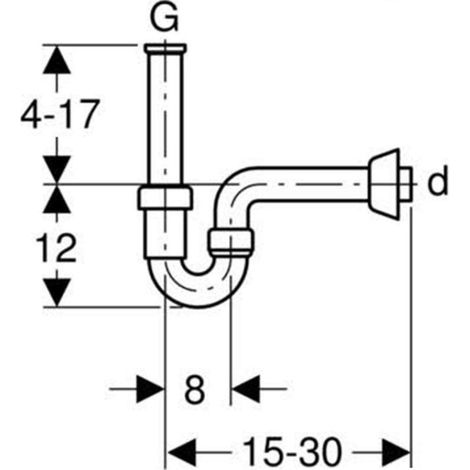 Siphon pour lavabo en polypropylène blanc orientable 11/4” x 40 mm (1/2)