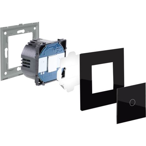 Schalter Touch Simpel mit Glasrahmen Modern Schwarz (1/5)