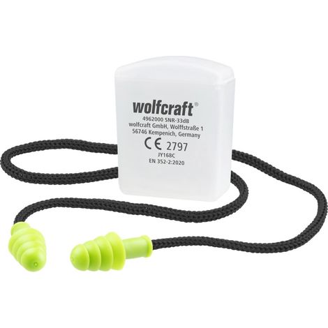 Wolfcraft Gehörschutzstöpsel mit Bügel schwarz/grün 33 dB 1 Paar (1/3)