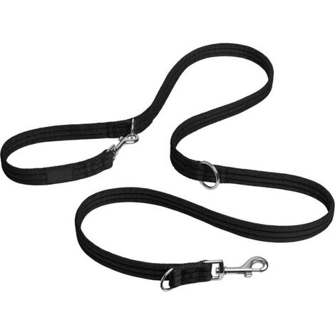 Laisse de dressage, réglable, noire, 2 mètres, 8 fonctions, conçue pour vous aider à dresser et promener votre chien, laisse de dressage rembourrée à double extrémité, pour chiens et chiots (1/4)