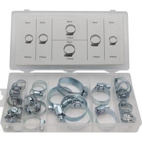 TrAdE Shop Traesio - Set 26 Pezzi Kit Fascette Stringitubo Con Chiusura Asimmetrica 16-40mm Assortite - (1/3)