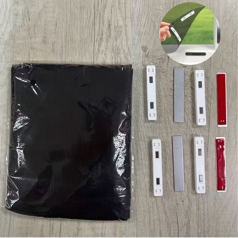 1 Set de moustiquaire magnétique pour fenêtre, taille ajustable et haute respirabilité, installation par adhésif sans perçage, design anti-insectes — 130,0 x 150,01 cm — Noir (1/5)