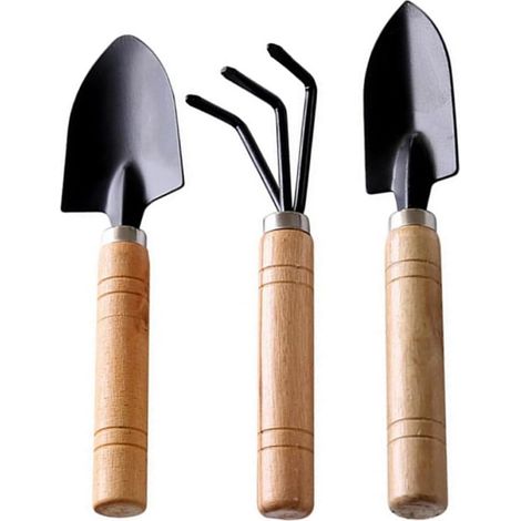 Ensembles d'outils de Jardin, Outils Succulents Ensemble Mini-Outils de Jardin Outils à pellerie Rake Spade Bonsi Care Tools Kit pour Les semis Soil 3PC (1/5)