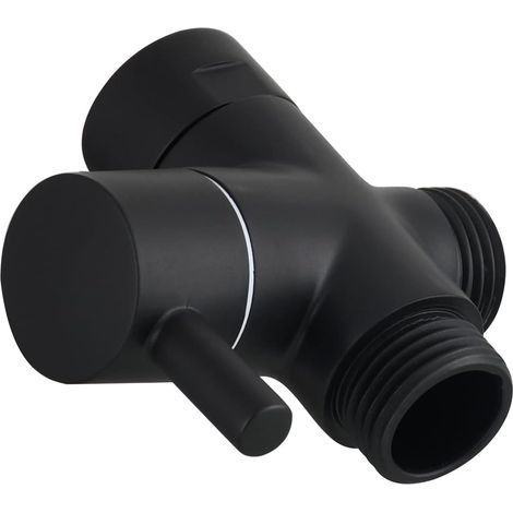 Vanne à trois voies, vanne d'arrêt en laiton G 1/2, vanne d'arrêt pour douche, douche, salle de bain, noir, DSF007C (1/5)
