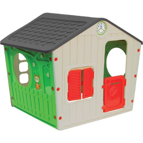 Cabane de jardin pour enfant en résine thermoplastique 140x108x115 cm – Résistante aux intempéries – Installation rapide et facile (1/2)