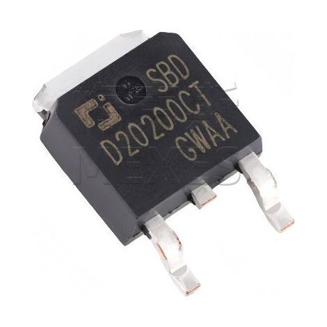 Composant électronique à puce diode Schottky 200V 20A, boîtier CMS Changdian/Changjing SBDD20200CT TO-252-2L, 5 pièces par paquet.