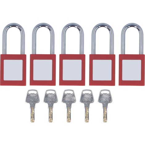 Loto Safe verchromte Nylon-Vorhängeschlösser mit beschreibbarem Etikett für industrielle Anwendungen, 38 mm