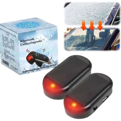 Set mit 2 elektromagnetischen Frostschutzgeräten für Autos, elektromagnetischer Auto-Entfroster, elektromagnetischer Auto-Eisentferner, elektromagnetischer Schneeräumer