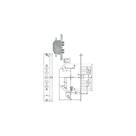 SERRATURA TRIPLICE INFILARE CON SCROCCO REV.DOPPIA MAPPA BLINDATE 2151  mm.60 chiave mm.116 (215103)    CR