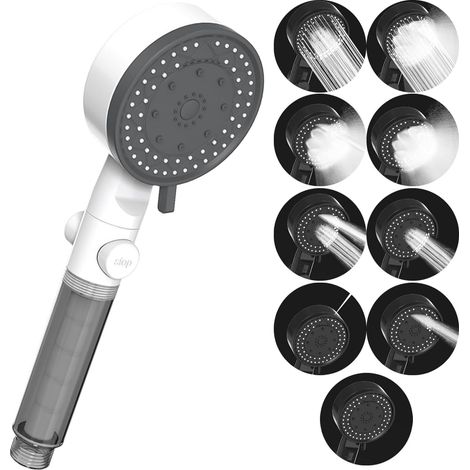 Pommeau de Douche, Douchette Haute Pression avec 10 Types de Jets (1/5)