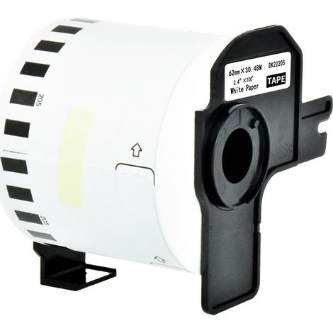 BEBUSINGOTO Rouleau d'étiquettes + support 62mm x 30,48m (1 étiquette) remplacement pour Brother DK-22205 pour étiqueteuse (1/4)
