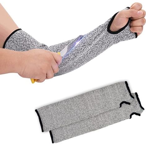 Cut Resistant Knit Sleeves, Level 5 Protection Anti-Cut Gardening Gloves Work Safety Protection Tool Prevent Scrapes Scratches Skin UV Irritations (1 Pair)