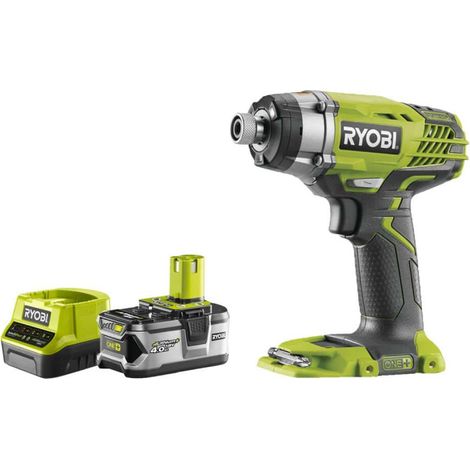 RYOBI Pack 18V OnePlus Cacciavite a percussione R18ID3-0 - 1 batteria 4.0Ah - 1 caricabatterie rapido 2.0Ah RC18120-140