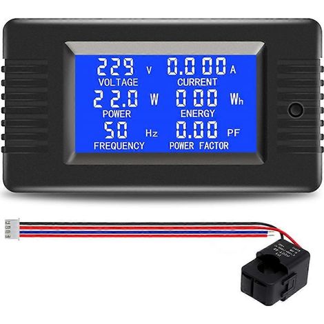 Voltmètre-ampèremètre numérique à ouverture par transformateur de courant (CT) 110 V CA 100 A - (1/5)