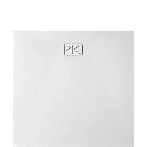 Kinedo – Receveur de douche à poser 80 x 80 cm PIPIV248080BM – Résine effet pierre blanc mat – Antidérapant et découpe sur mesure